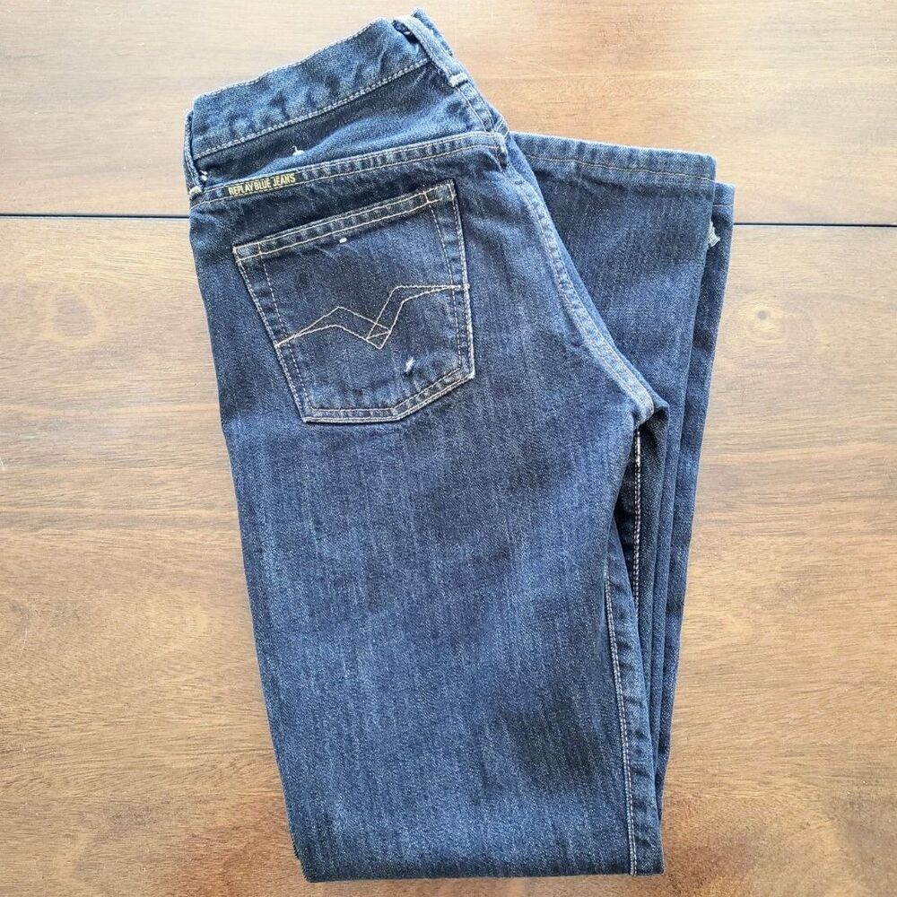 Replay Blue Jeans Malibu Fit Women Size W27 L32 Bootcut/Straight Leg Indigo Wash - Picture 12 of 14